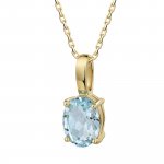 Anhänger mit Kette 375 Gelbgold Blautopas günstig online kaufen