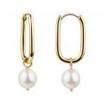 Creolen 925 Sterling Silber vergoldet Perle günstig online kaufen