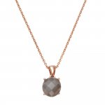 Anhänger mit Kette 925 Silber rosé vergoldet Mondstein grau 10mm günstig online kaufen