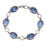 Armband 925 Silber rhodiniert Quarz blau (beh.) günstig online kaufen
