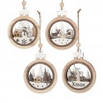 Baumschmuck, Kugelform 2D, 4er Set Holz günstig online kaufen