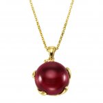 Anhänger mit Kette 925 Silber vergoldet syn. Granat günstig online kaufen