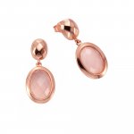 Ohrstecker 925 Silber rosé vergoldet mit Chalcedon günstig online kaufen