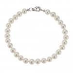 Armband Silber 925 rhodiniert mit weißen Perlen 6mm günstig online kaufen