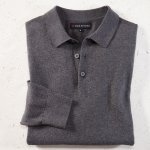 Feinstrick Poloshirt mit Kaschmir günstig online kaufen