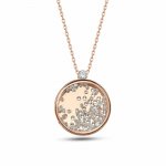 Anhänger mit Kette 925/- Sterling Silber rosévergoldet bewegliche Zirkonia- günstig online kaufen