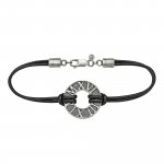 Armband 925 Silber matt-oxidiert mit Leder günstig online kaufen