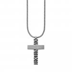 Anhänger mit Kette 925/- Sterling Silber matt-oxidiert Kreuz günstig online kaufen