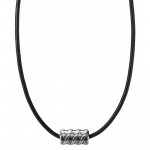 Halskette Silber 925 rhodiniert und oxydiert 55cm lang mit Lederband günstig online kaufen