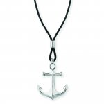Anhänger mit Kette 925/- Sterling Silber Anker Lederkette günstig online kaufen