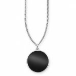 Anhänger mit Kette 925 Sterling Silber rhodiniert Onyx günstig online kaufen