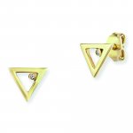 Ohrstecker 925 Sterling Silber gelb vergoldet Zirkonia Dreieck günstig online kaufen