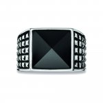 Ring 925/- Sterling Silber rhodiniert poliert Onyx günstig online kaufen