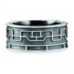 Ring 925/- Sterling Silber oxidiert Linien Japan günstig online kaufen