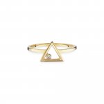 Ring 925 Sterling Silber gelb vergoldet Zirkonia Dreieck günstig online kaufen