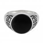 Ring 925 Silber rhodiniert Onyx Asien Motiv günstig online kaufen
