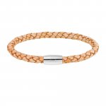 Armband Edelstahl Leder natur 23cm günstig online kaufen