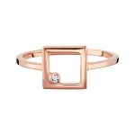 Ring 925 Sterling Silber rosé vergoldet Zirkonia Viereck günstig online kaufen