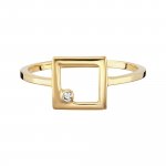 Ring 925 Sterling Silbergelb vergoldet Zirkonia Viereck günstig online kaufen