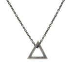 Anhänger mit Kette 925/- Silber matt oxidiert Dreieck günstig online kaufen