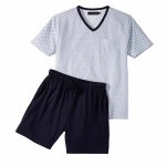 Sommer-Schlafanzug, weiss-bed. günstig online kaufen