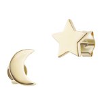 Ohrstecker 925 Sterling Silber gelb vergoldet Mond Stern günstig online kaufen