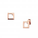 Ohrstecker 925 Sterling Silber rosé vergoldet Rechteck Zirkonia günstig online kaufen