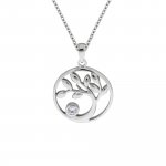 Anhänger mit Kette 925/- Sterling Silber rhodiniert Herz Zirkonia weiß günstig online kaufen