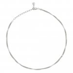 Collier Choker 925/- Sterling Silber Venezianer Kette rhodiniert zweireihig günstig online kaufen