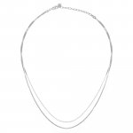 Collier 925/- Sterling Silber Venezianer Kette rhodiniert zweireihig günstig online kaufen