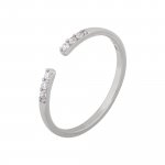 Ring 925/- Sterling Silber rhodiniert offen Zirkonia Stacking günstig online kaufen