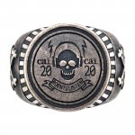 Ring 925/- Sterling Silber Siegelring matt oxidiert Rock Music Skull günstig online kaufen