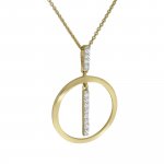 Halskette 375/- Gelbgold 2farbig Zirkonia günstig online kaufen