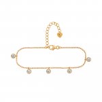 Armband 925/- Sterling Silber vergoldet Anhänger rund Zirkonia günstig online kaufen