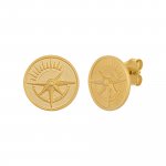 Ohrstecker 925 Silber vergoldet Münze Kompass Sonne günstig online kaufen