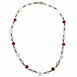 Collierkette Edelstahl Süßwasserperle, Karneol, Kristall günstig online kaufen