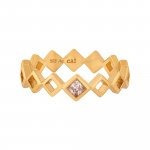 Ring 925 Silber vergoldet Rauten mit Zirkonia günstig online kaufen