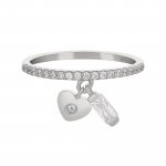 Ring 925 Silber rhodiniert mit Anhängern Herz Zirkonia günstig online kaufen