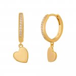 Creolen 925 Sterling Silber gelb vergoldet Herz Zirkonia günstig online kaufen