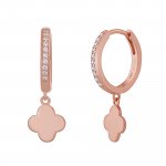 Creolen 925 Sterling Silber rosé vergoldet Kleeblatt Zirkonia günstig online kaufen