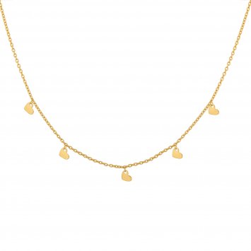 Collier 925 Silber vergoldet Anhänger Herzen