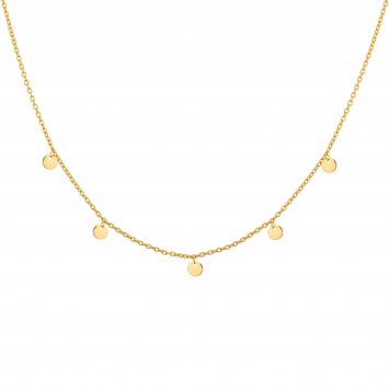 Collier 925 Silber vergoldet Anhänger Plättchen