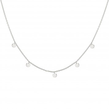 Collier 925 Silber rhodiniert Anhänger Plättchen