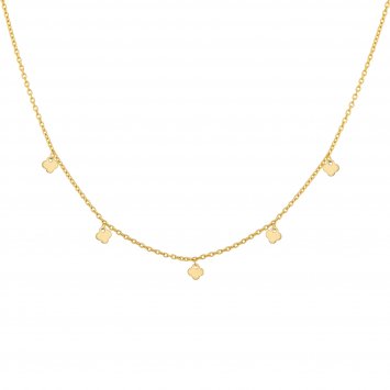 Collier 925 Silber vergoldet Anhänger Kleeblatt