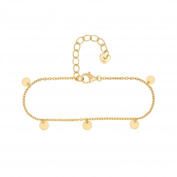 Armband 925 Silber vergoldet Anhänger Plättchen