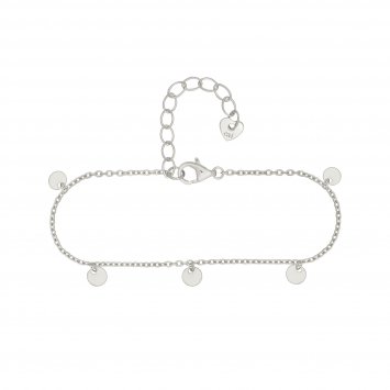 Armband 925 Silber rhodiniert Anhänger Plättchen