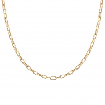 Collier 925 Silber vergoldet Y-Kette Gliederkette