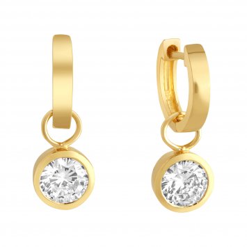 Ohrringe Silber 925 vergoldet mit weißen Zirkonia-Steinen