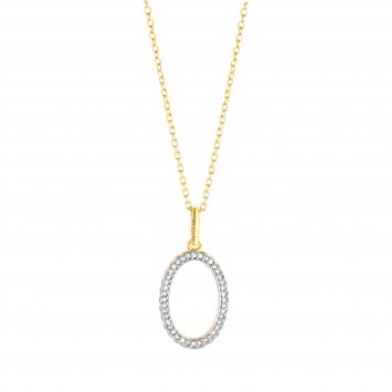 Halskette Silber 925 vergoldet mit 40x Diamant zus. 0,11ct.