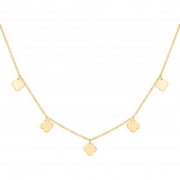 Collier 925 Sterling Silber gelb vergoldet Anhänger Clover Kleeblatt